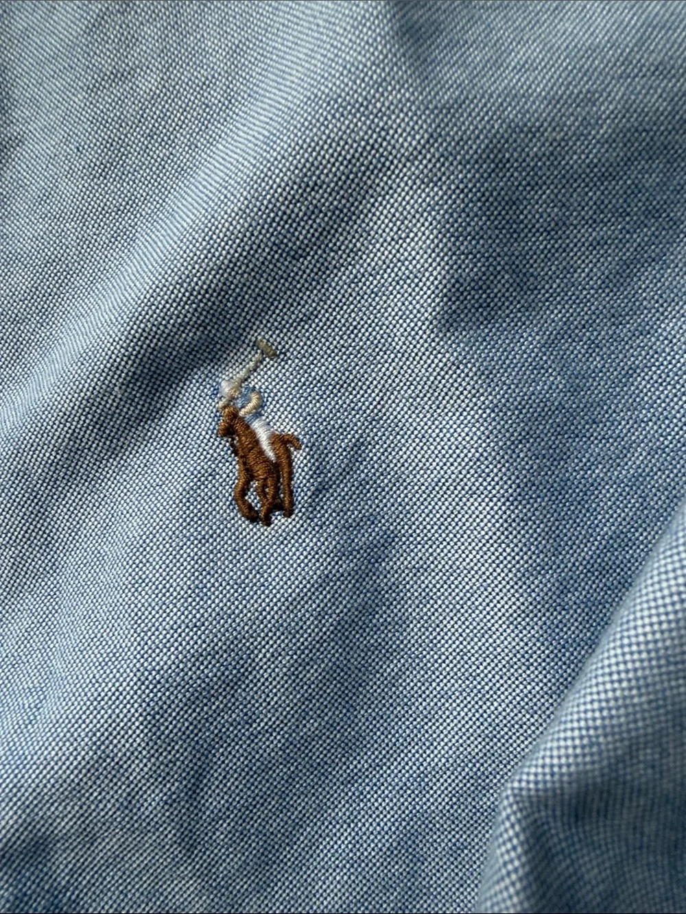 Ralph Lauren Light Blue Button-Down Oxford Shirt with Pony Embroidery